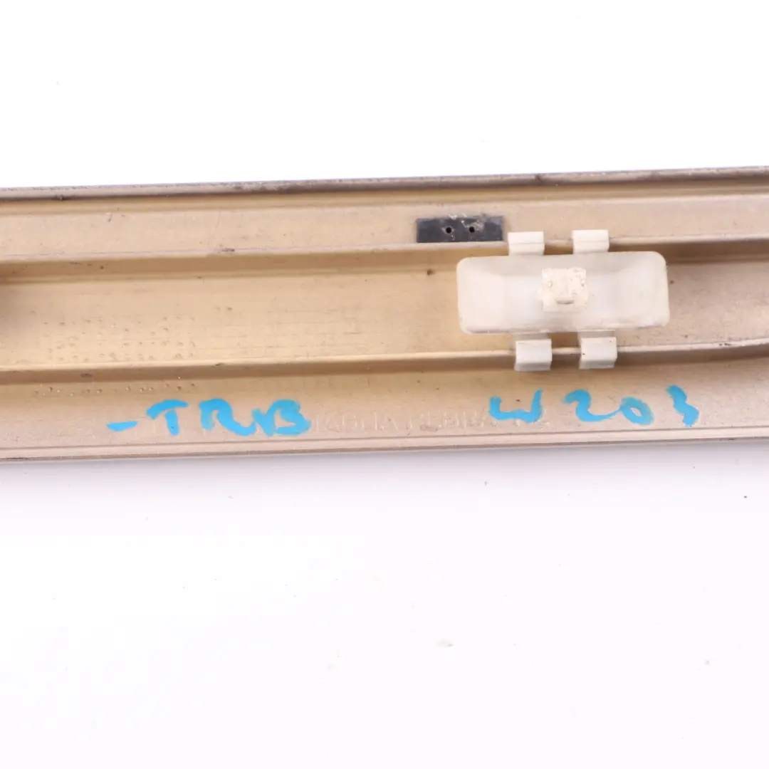 Mercedes-Benz C W203 Rear Right Trim Door Molding Strip Travertine Beige 693 to with Part number A2036905262 Mercedes-Benz C W203 Rear Right Trim Door Molding Strip Travertine Beige 693 - SKU A2036905262-TRB - Part number A2036905262