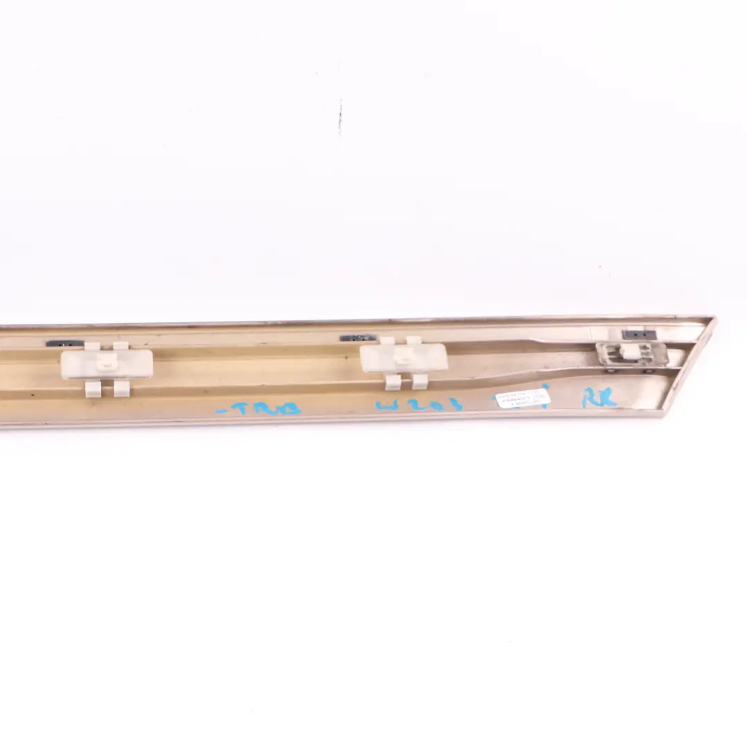 Mercedes-Benz C W203 Rear Right Trim Door Molding Strip Travertine Beige 693 to with Part number A2036905262 Mercedes-Benz C W203 Rear Right Trim Door Molding Strip Travertine Beige 693 - SKU A2036905262-TRB - Part number A2036905262