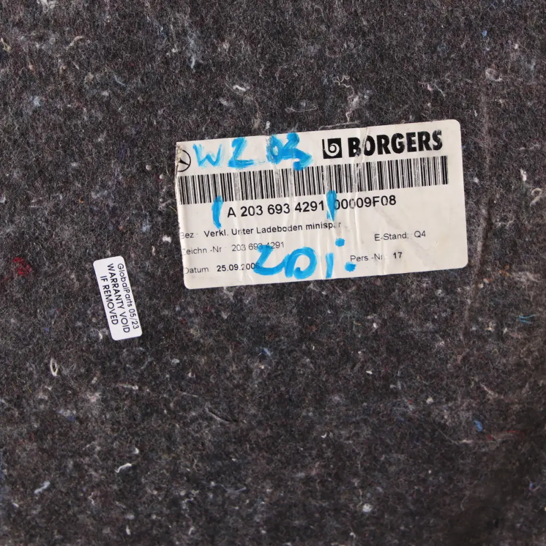 Boot Trunk Tray Tool Kit Holder Storage Cover to Mercedes W203 Touring with Part number A2036934291 Mercedes W203 Touring Boot Trunk Tray Tool Kit Holder Storage Cover - SKU A2036934291 - Part number A2036934291