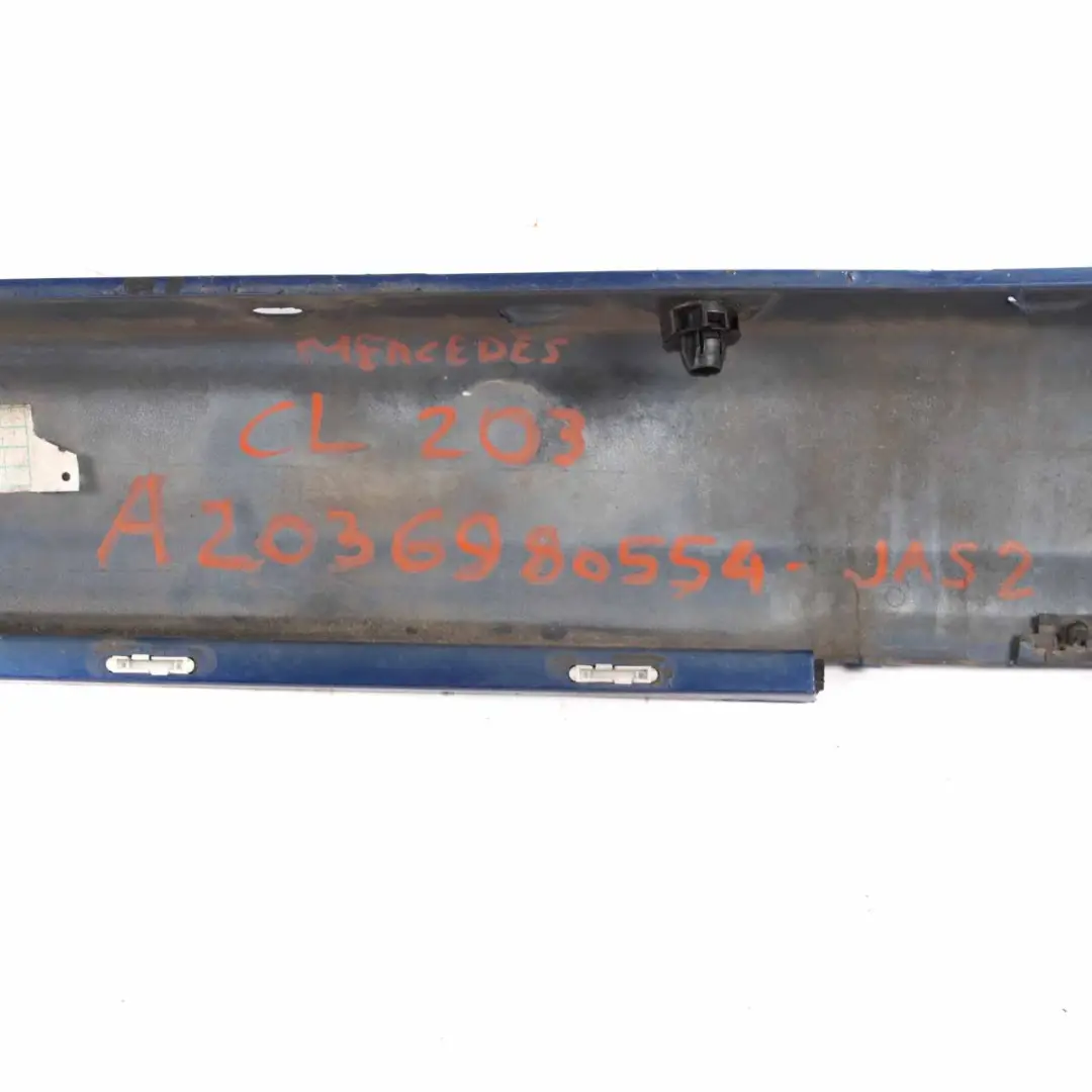 Mercedes CLC CL203 Sill Side Cover Skirt Left N/S Jaspisblau Blue Metallic - 345 - SKU A2036980554-JAS2 - Part number A2036980554