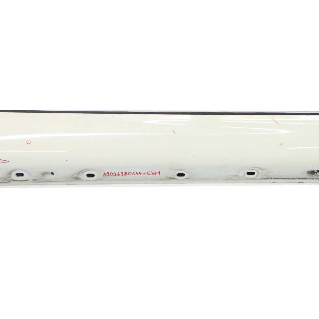 Mercedes CL203 Side Skirt Cover Sill Trim Panel Right O/S Calcite White - 650 - SKU A2036980654-CW1 - Part number A2036980654