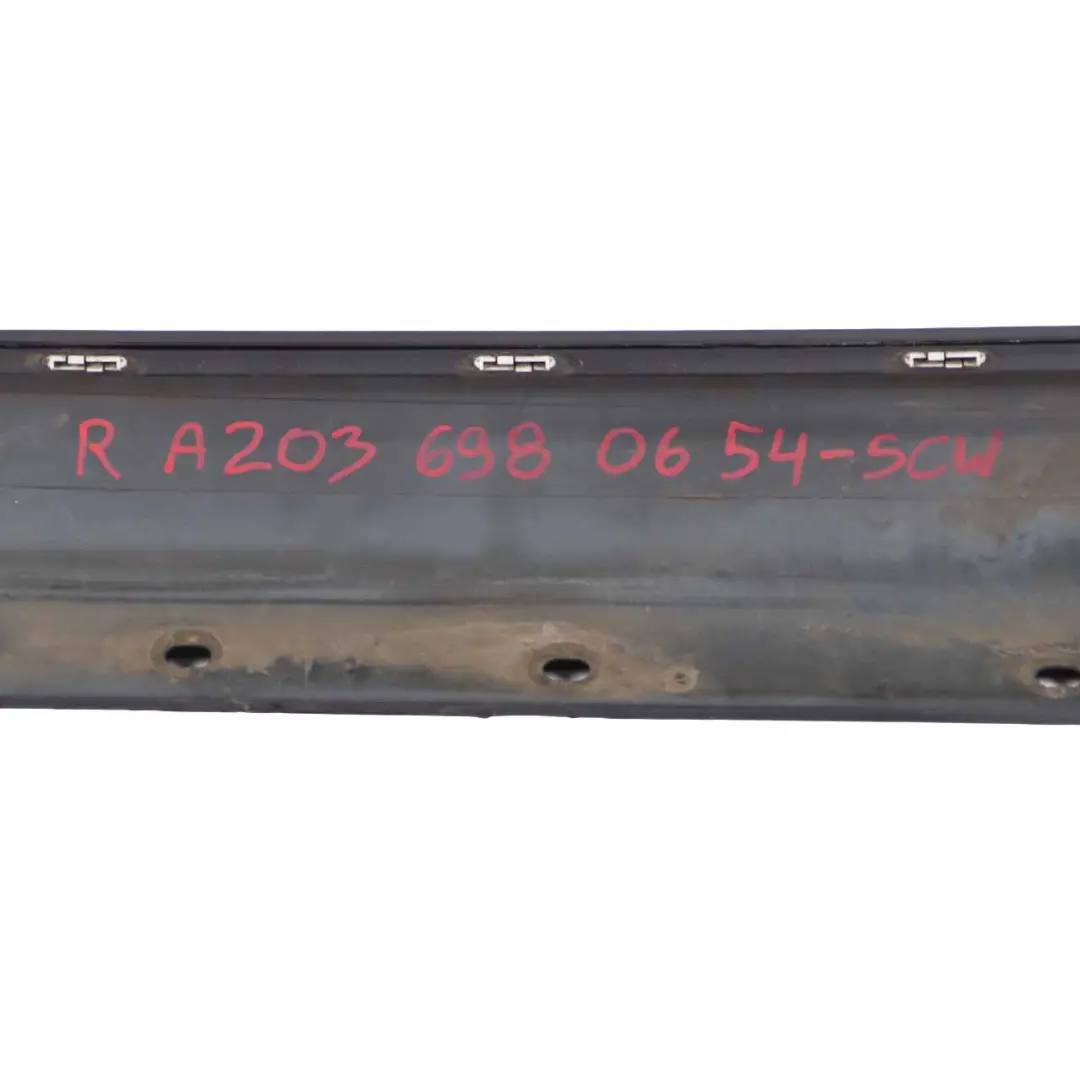 Mercedes CL203 Side Skirt Cover Sill Trim Panel Right O/S Schwarz Black - 040 - SKU A2036980654-SCW - Part number A2036980654