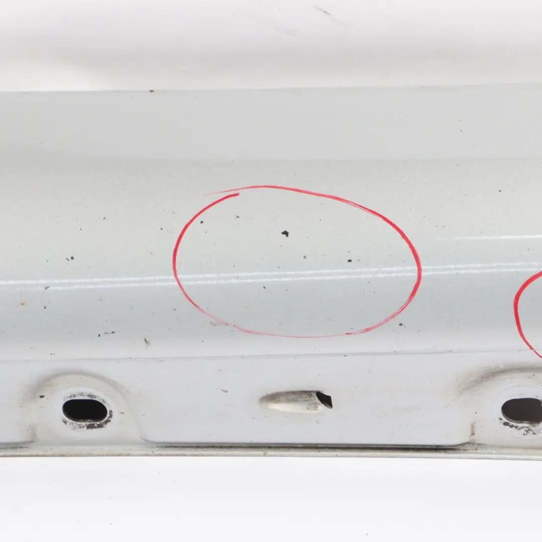 Door Sill Side Cover Skirt Right O/S Iridium Silver Metallic - 775 to Mercedes W203 with Part number A2036981454 Mercedes W203 Door Sill Side Cover Skirt Right O/S Iridium Silver Metallic - 775 - SKU A2036981454-IRS - Part number A2036981454