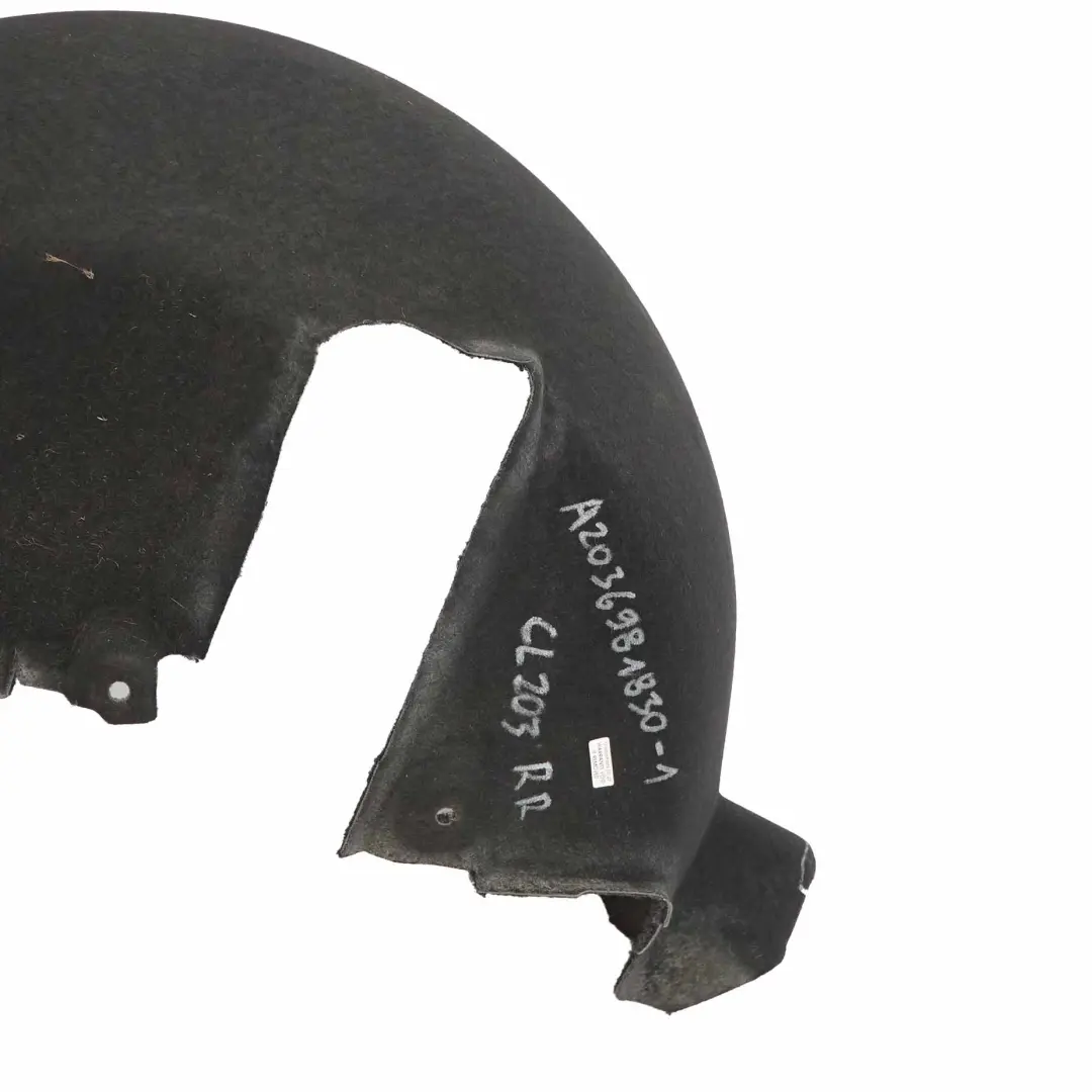 Pannello copertura arco ruota posteriore destro per Mercedes CL203 W203 con numero di parte A2036981830 Mercedes CL203 W203 Pannello copertura arco ruota posteriore destro - SKU A2036981830-1 - Numero di parte A2036981830