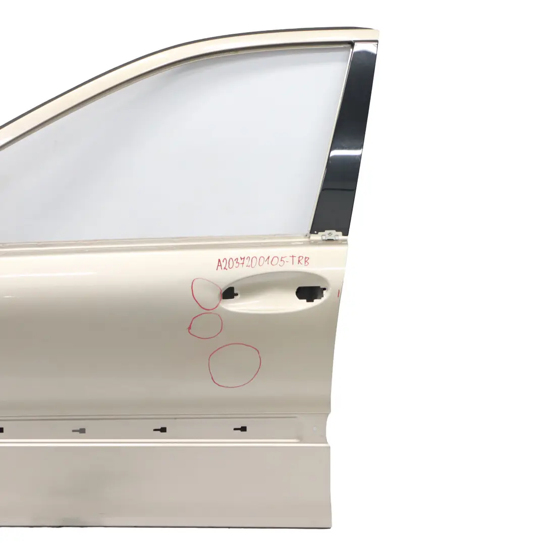 Porta anteriore sinistra Travertino Beige Metallizzato - 693 per Mercedes W203 con numero di parte A2037200105 Mercedes W203 Porta anteriore sinistra Travertino Beige Metallizzato - 693 - SKU A2037200105-TRB - Numero di parte A2037200105