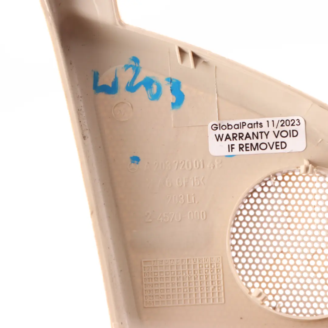 Tweeter Speaker Cover Triangle Trim Front Left N/S to Mercedes W203 with Part number A2037200148 Mercedes W203 Tweeter Speaker Cover Triangle Trim Front Left N/S - SKU A2037200148-2 - Part number A2037200148