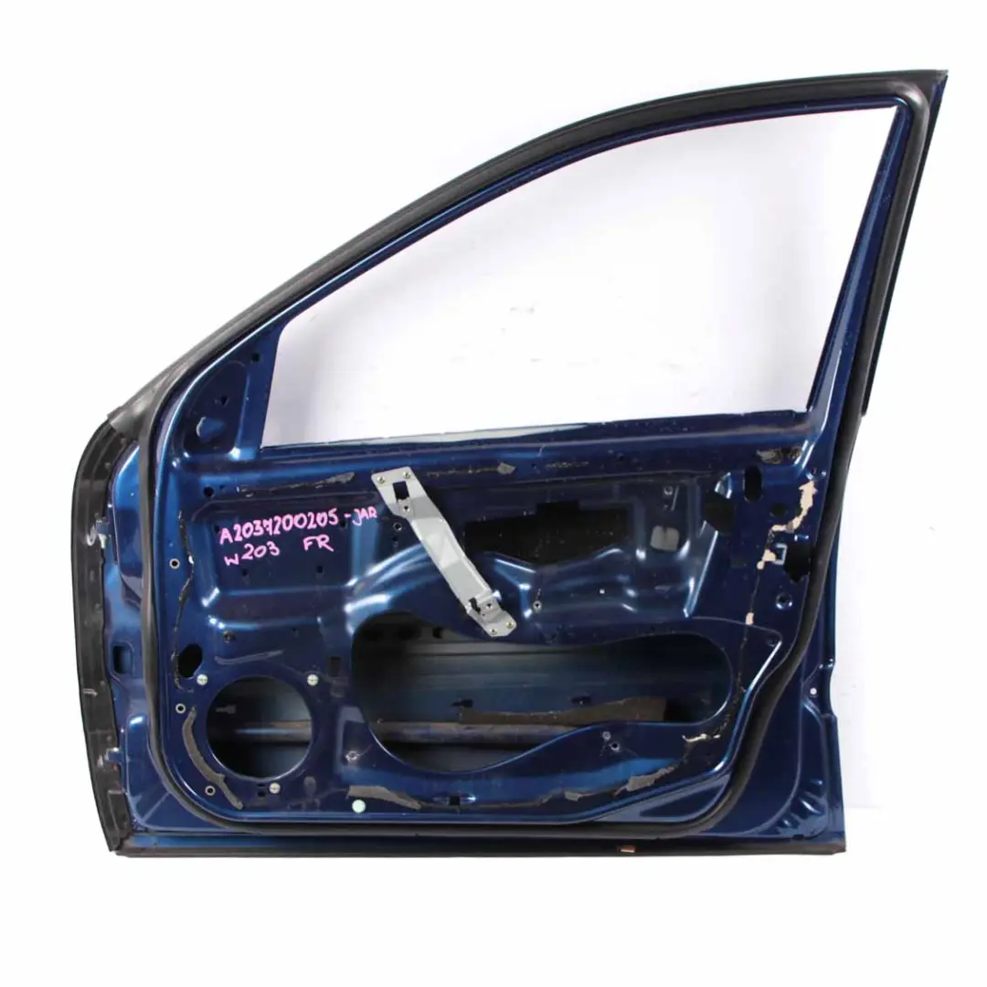 Door Front Right O/S Jaspis Blue Metallic - 345 to Mercedes W203 with Part number A2037200205 Mercedes W203 Door Front Right O/S Jaspis Blue Metallic - 345 - SKU A2037200205-JAR - Part number A2037200205