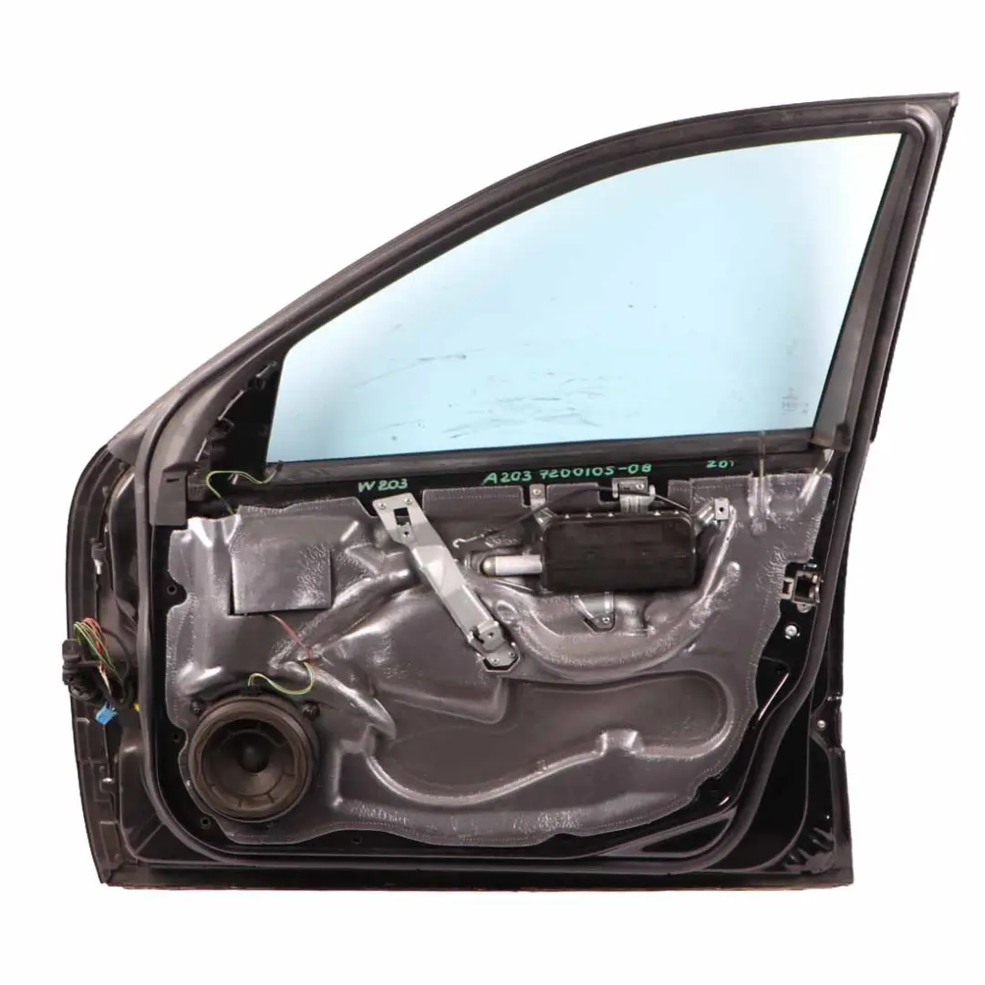 Door Front Right O/S Obsidian Black Metallic - 197 to Mercedes W203 with Part number A2037200205 Mercedes W203 Door Front Right O/S Obsidian Black Metallic - 197 - SKU A2037200205-OB - Part number A2037200205