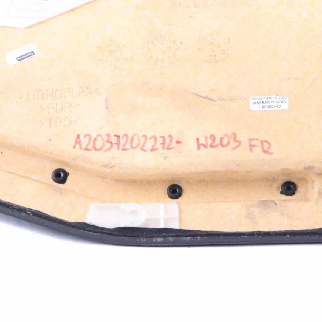 Door Card Front Right O/S Door Trim Panel Lining Leather Black to Mercedes W203 with Part number A2037202272 Mercedes W203 Door Card Front Right O/S Door Trim Panel Lining Leather Black - SKU A2037202272 - Part number A2037202272