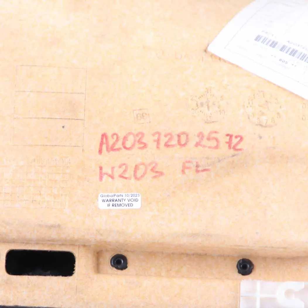 Mercedes W203 Door Card Front Left N/S Door Trim Panel Lining Leather Black - SKU A2037202572 - Part number A2037202572