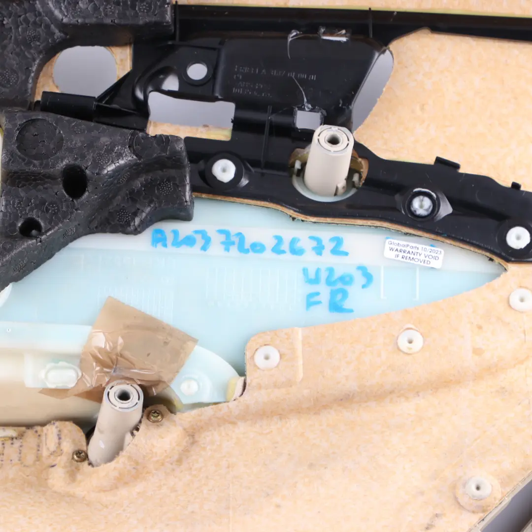 Door Card Front Right O/S Door Trim Panel Lining Cloth Beige to Mercedes W203 with Part number A2037202672 Mercedes W203 Door Card Front Right O/S Door Trim Panel Lining Cloth Beige - SKU A2037202672 - Part number A2037202672