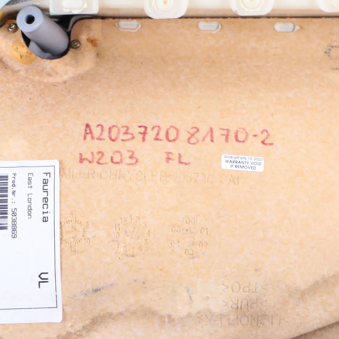 Door Card Front Left N/S Trim Panel Cover Lining Cloth Grey to Mercedes W203 with Part number A2037208170 Mercedes W203 Door Card Front Left N/S Trim Panel Cover Lining Cloth Grey - SKU A2037208170-2 - Part number A2037208170