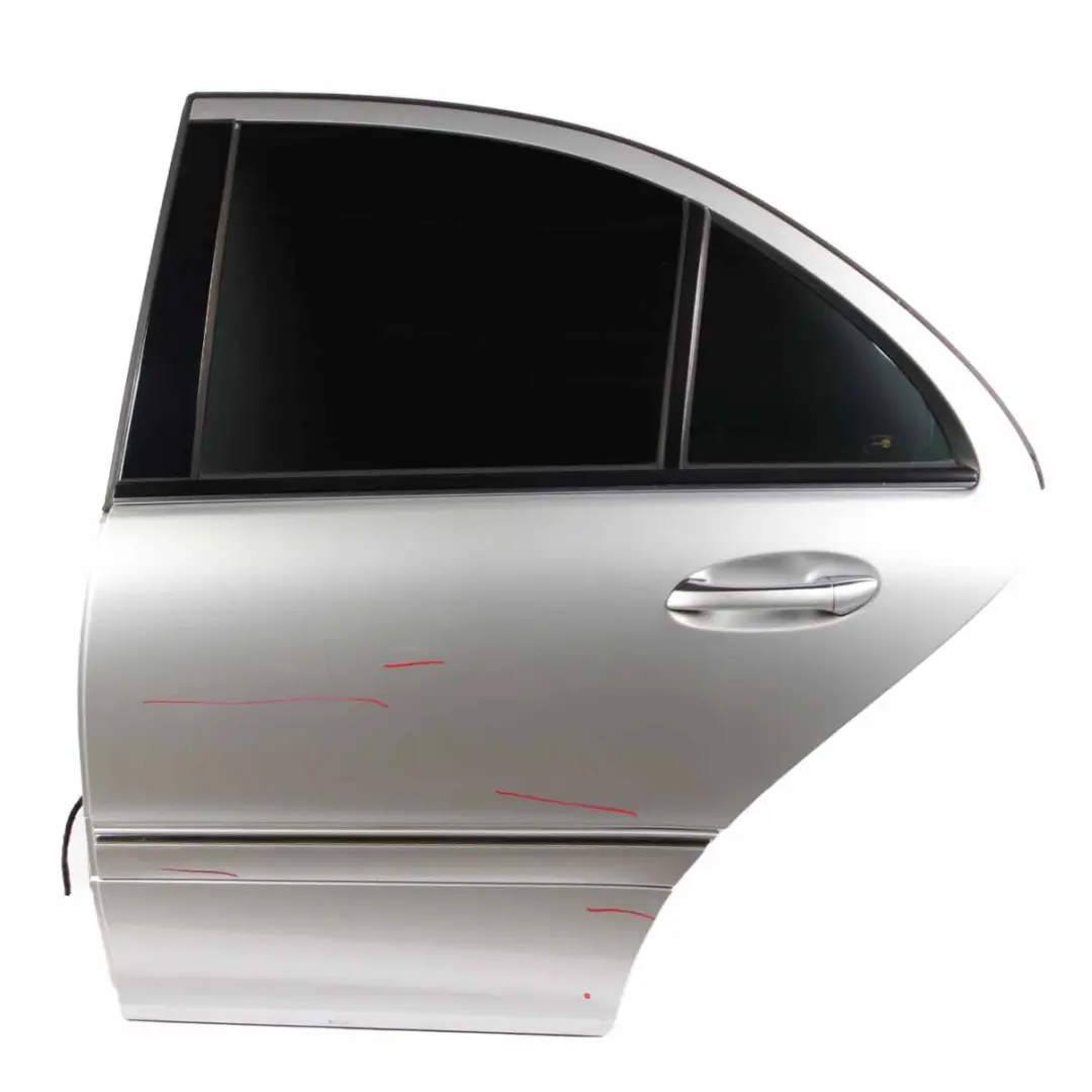 Door Rear Left N/S Brilliant Silver Metallic - 744 to Mercedes W203 with Part number A2037300705 Mercedes W203 Door Rear Left N/S Brilliant Silver Metallic - 744 - SKU A2037300705-BRS - Part number A2037300705
