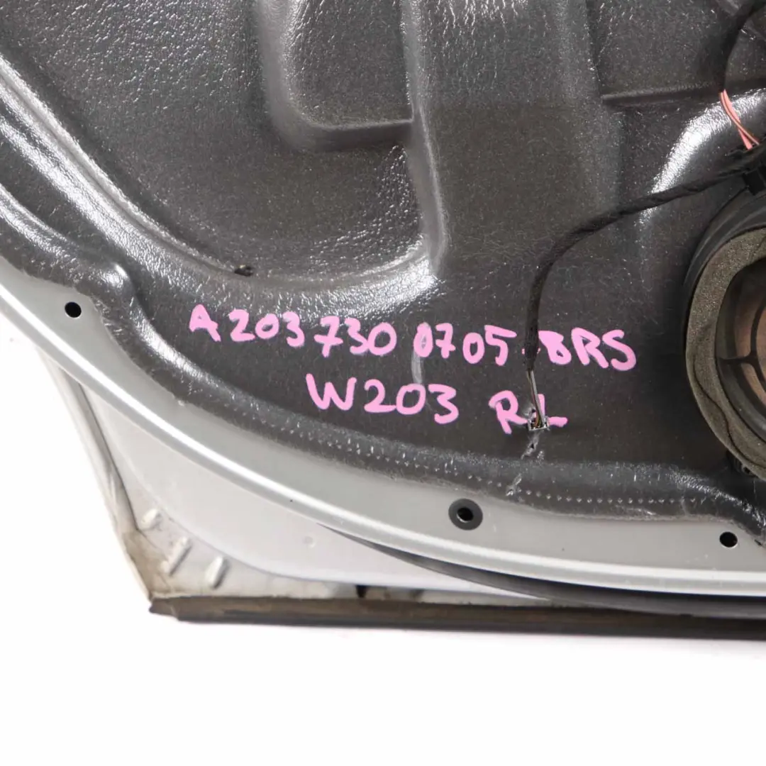 Door Rear Left N/S Brilliant Silver Metallic - 744 to Mercedes W203 with Part number A2037300705 Mercedes W203 Door Rear Left N/S Brilliant Silver Metallic - 744 - SKU A2037300705-BRS - Part number A2037300705