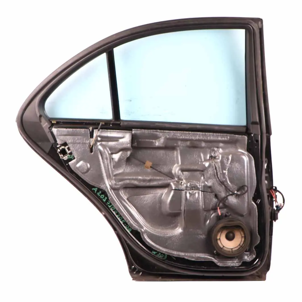 Door Rear Left N/S Obsidian Black Metallic - 197 to Mercedes W203 with Part number A2037300705 Mercedes W203 Door Rear Left N/S Obsidian Black Metallic - 197 - SKU A2037300705-OB - Part number A2037300705