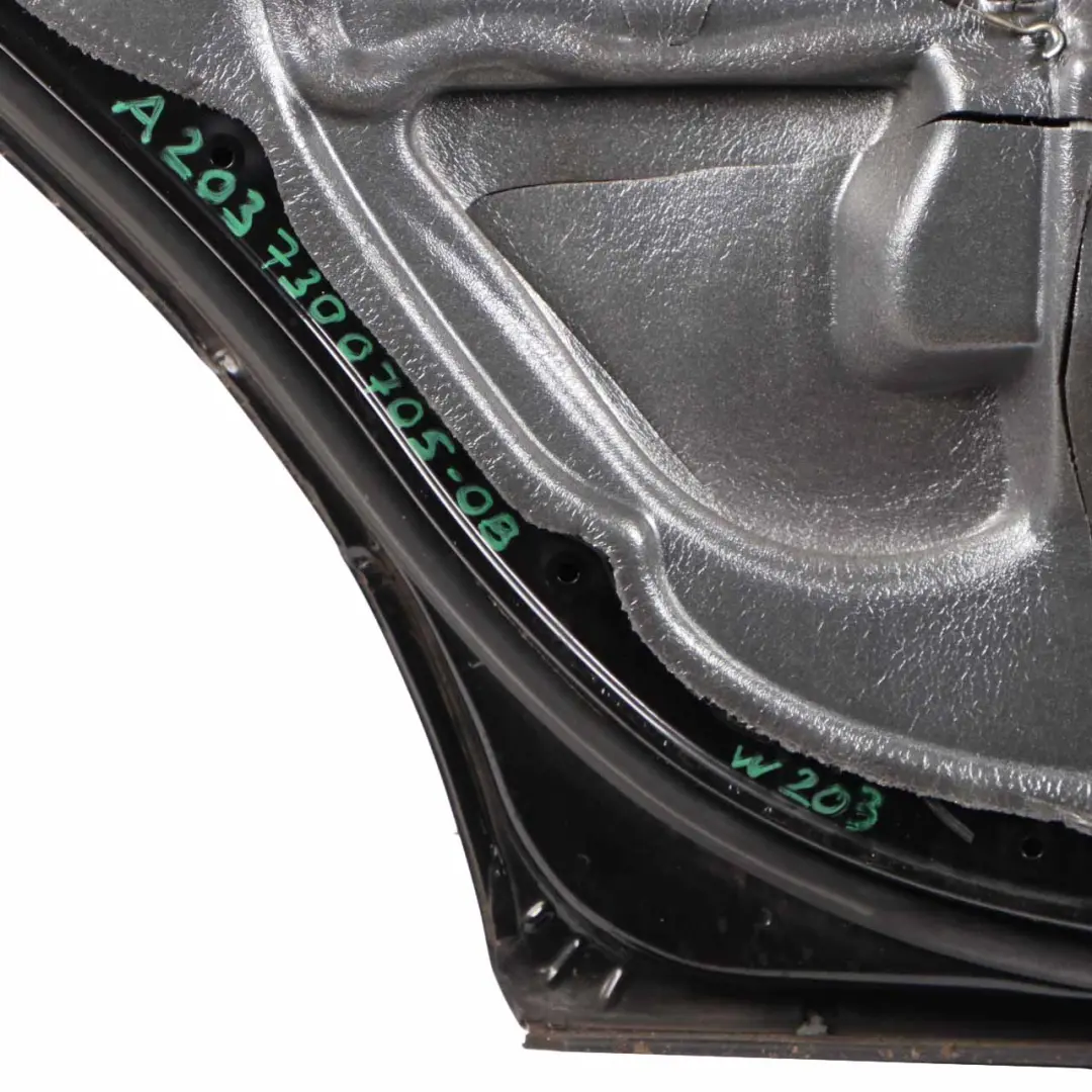 Door Rear Left N/S Obsidian Black Metallic - 197 to Mercedes W203 with Part number A2037300705 Mercedes W203 Door Rear Left N/S Obsidian Black Metallic - 197 - SKU A2037300705-OB - Part number A2037300705