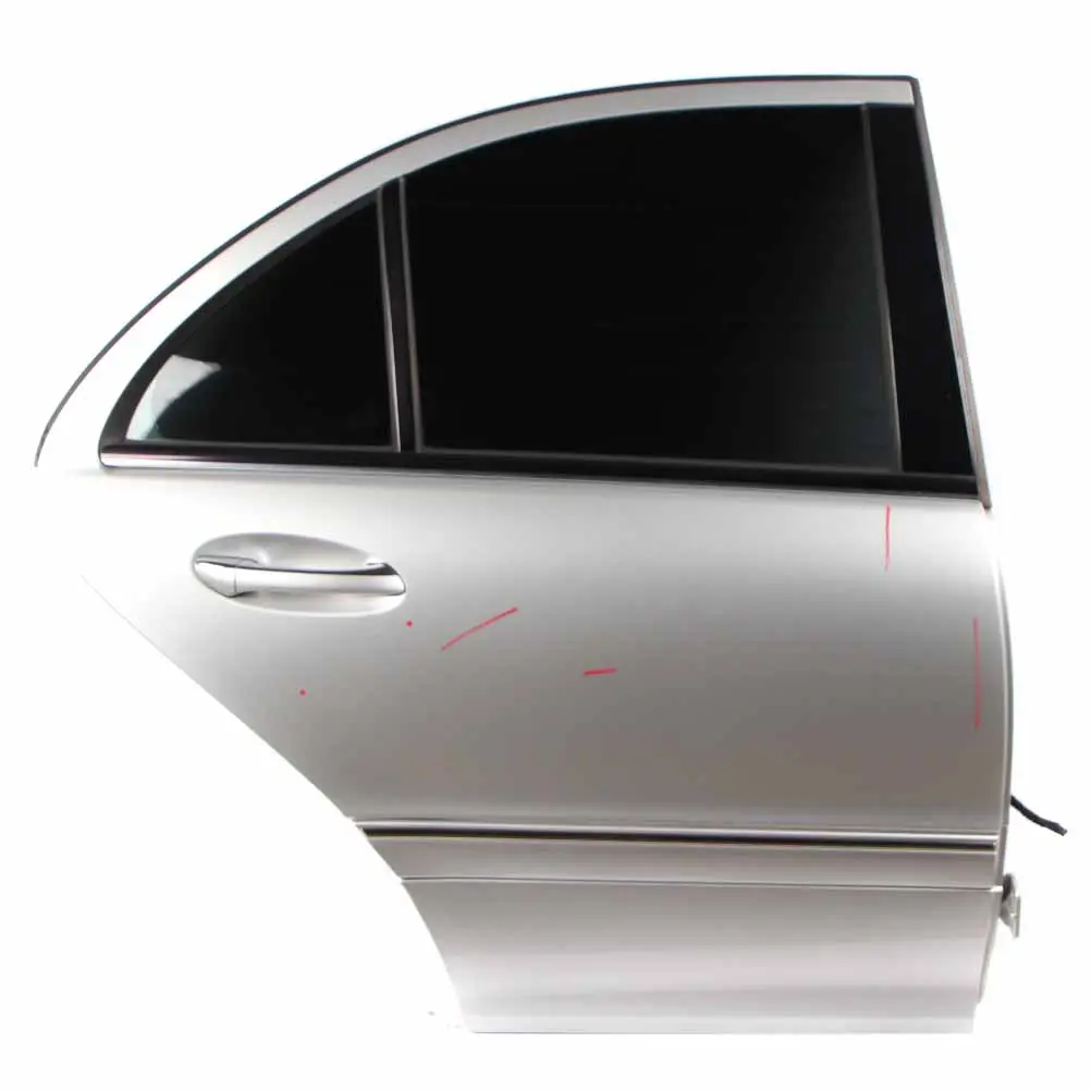 Door Rear Right O/S Brilliant Silver Metallic - 744 to Mercedes W203 with Part number A2037300805 Mercedes W203 Door Rear Right O/S Brilliant Silver Metallic - 744 - SKU A2037300805-BRS - Part number A2037300805