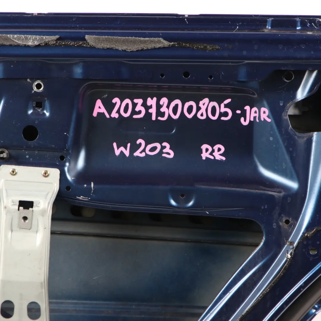 Door Rear Right O/S Jaspisblau Blue Metallic - 345 to Mercedes W203 with Part number A2037300805 Mercedes W203 Door Rear Right O/S Jaspisblau Blue Metallic - 345 - SKU A2037300805-JAR - Part number A2037300805