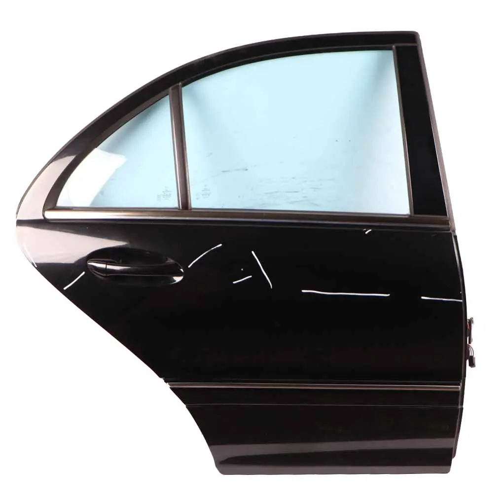 Door Rear Right O/S Obsidian Black Metallic - 197 to Mercedes W203 with Part number A2037300805 Mercedes W203 Door Rear Right O/S Obsidian Black Metallic - 197 - SKU A2037300805-OB - Part number A2037300805