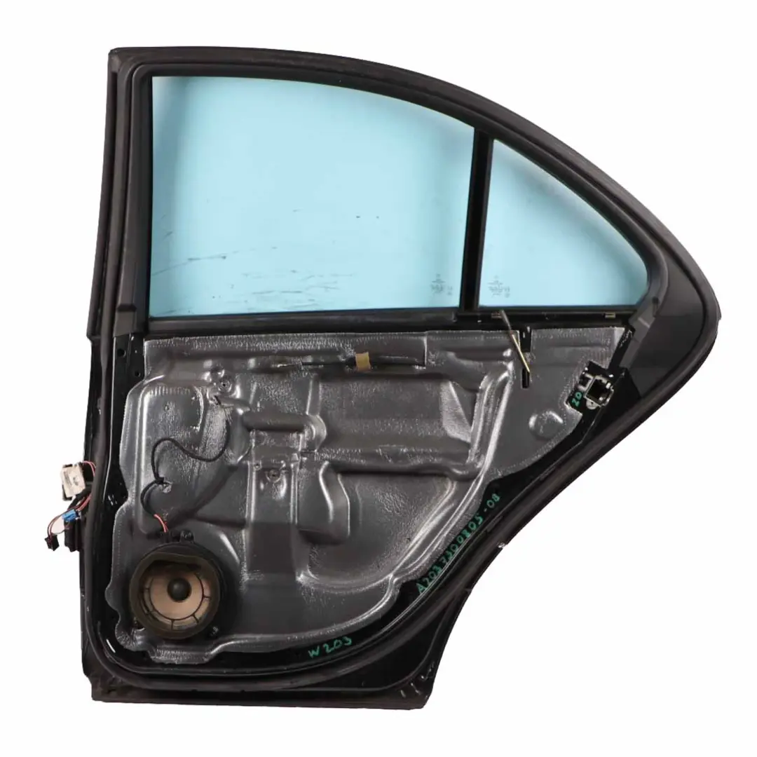 Door Rear Right O/S Obsidian Black Metallic - 197 to Mercedes W203 with Part number A2037300805 Mercedes W203 Door Rear Right O/S Obsidian Black Metallic - 197 - SKU A2037300805-OB - Part number A2037300805