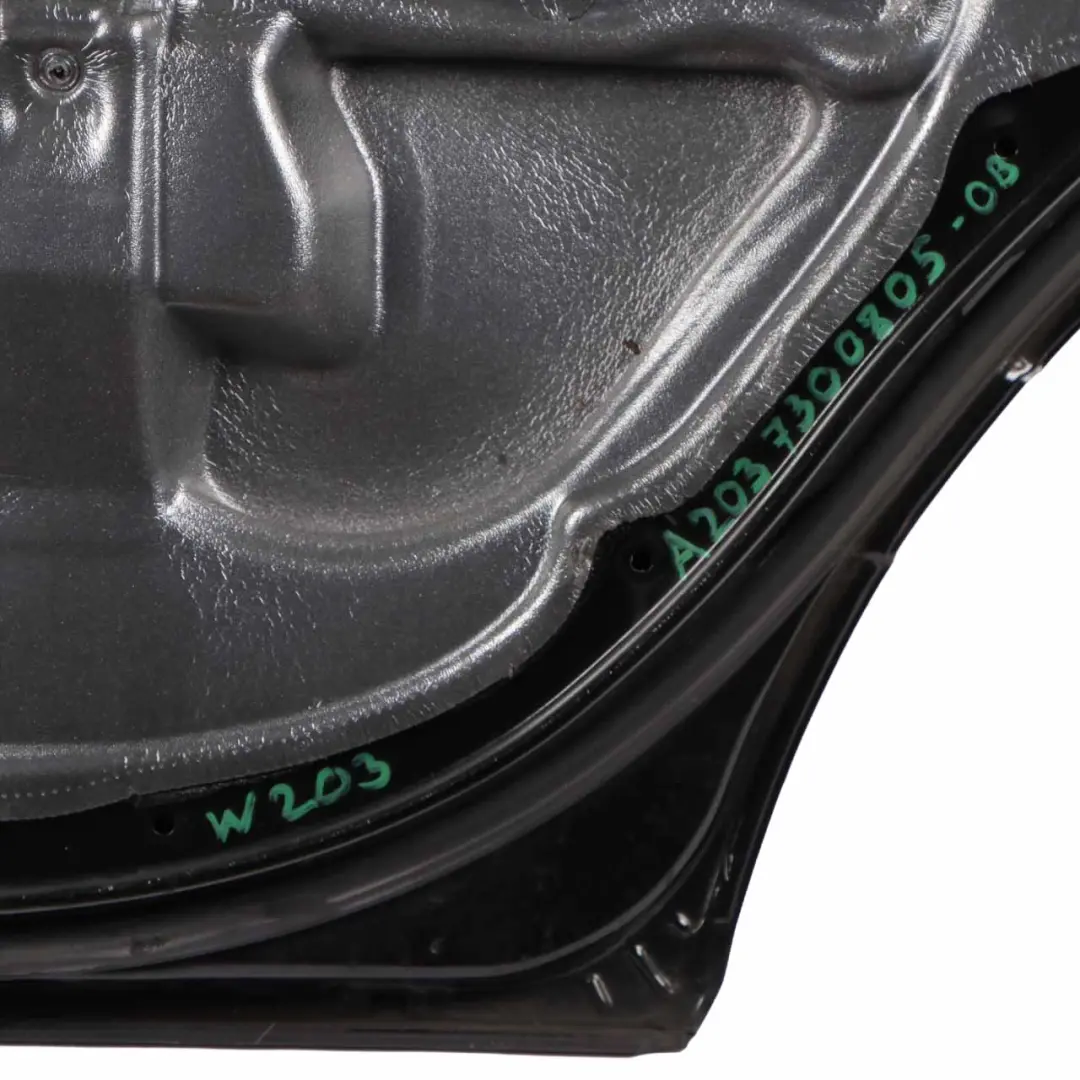 Door Rear Right O/S Obsidian Black Metallic - 197 to Mercedes W203 with Part number A2037300805 Mercedes W203 Door Rear Right O/S Obsidian Black Metallic - 197 - SKU A2037300805-OB - Part number A2037300805