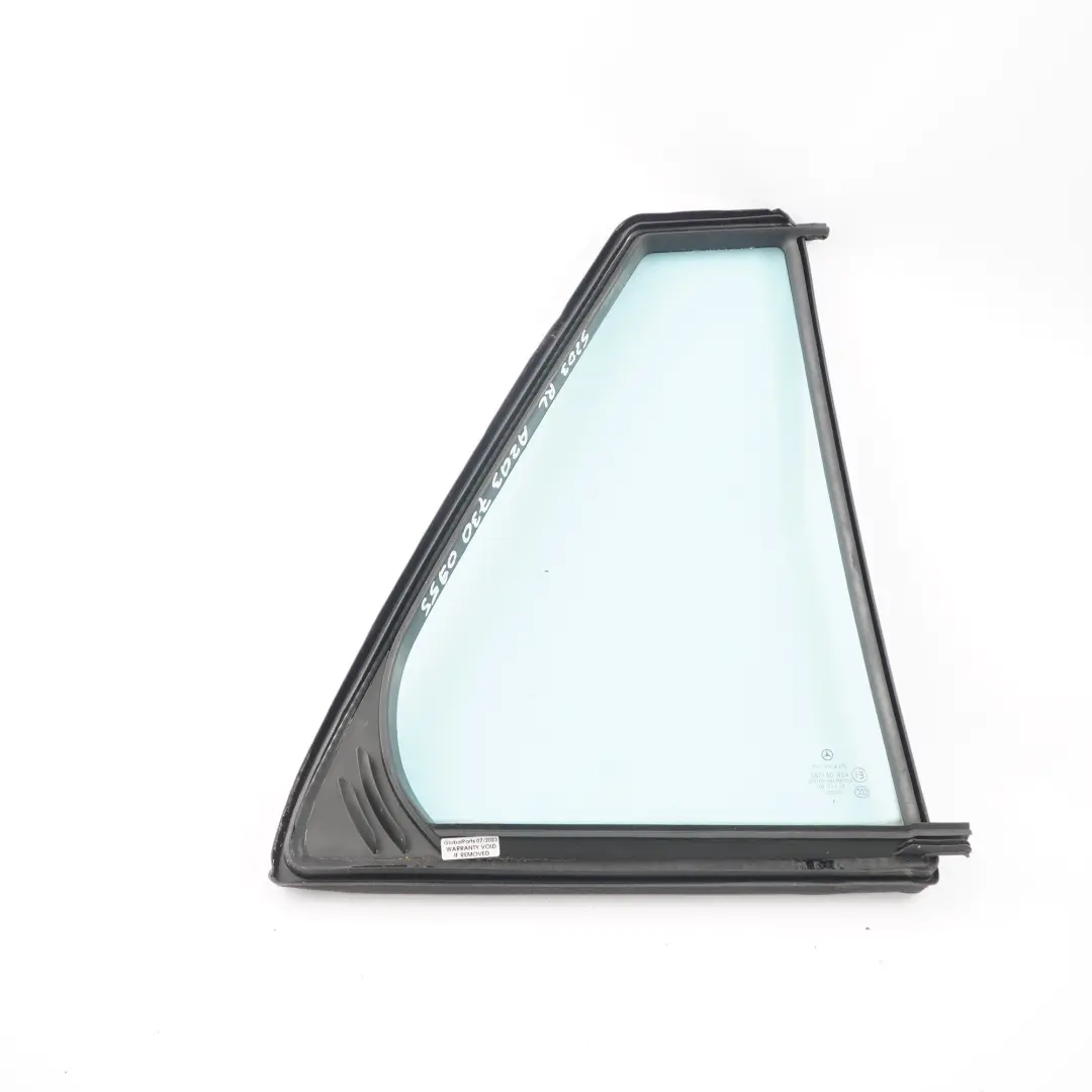 Side Window Fixed Glass Rear Door Left N/S AS2 to Mercedes W203 Estate with Part number A2037300955 Mercedes W203 Estate Side Window Fixed Glass Rear Door Left N/S AS2 - SKU A2037300955 - Part number A2037300955