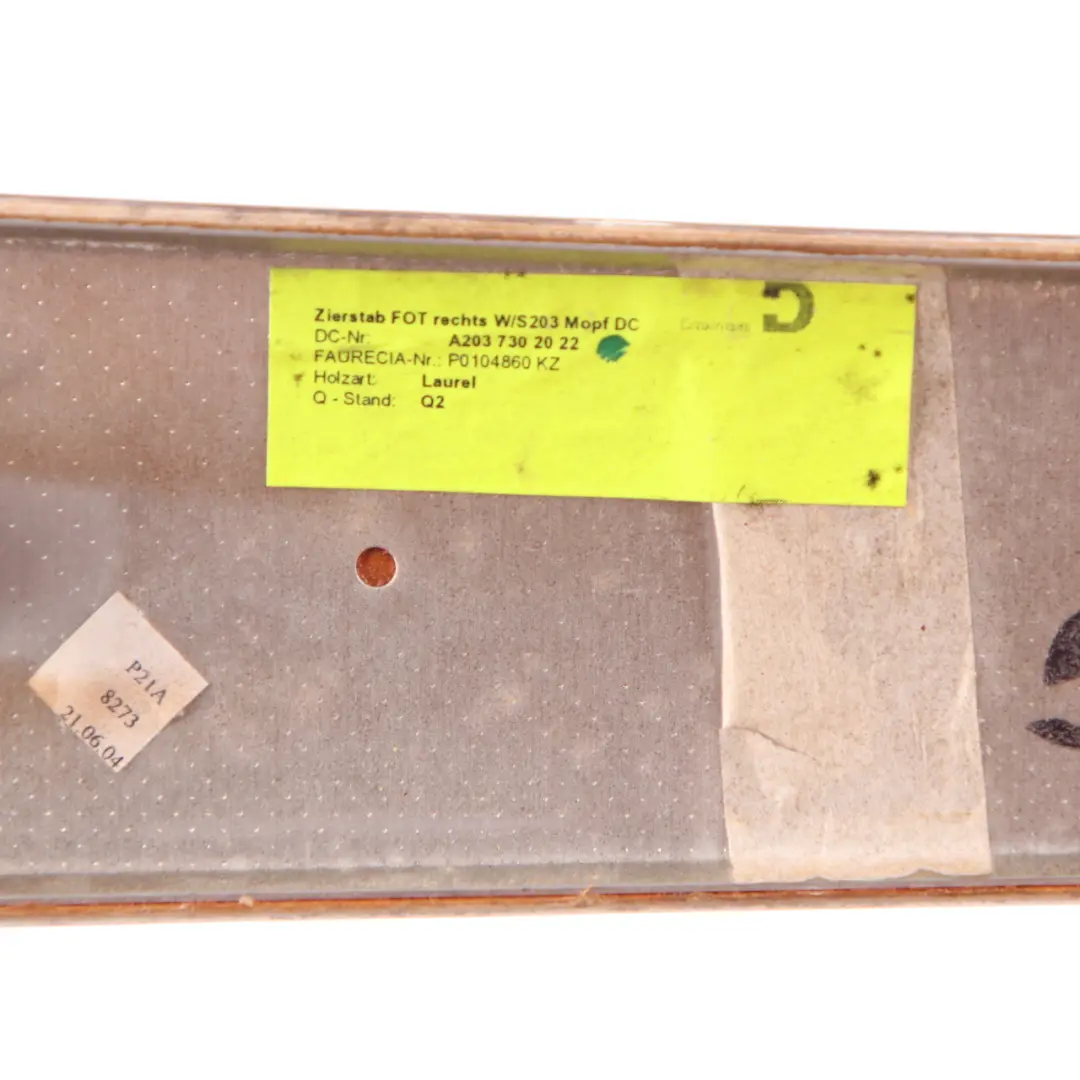 Strip Cover Interior Trim Rear Door Right O/S Wood to Mercedes W203 with Part number A2037302022 Mercedes W203 Strip Cover Interior Trim Rear Door Right O/S Wood - SKU A2037302022 - Part number A2037302022