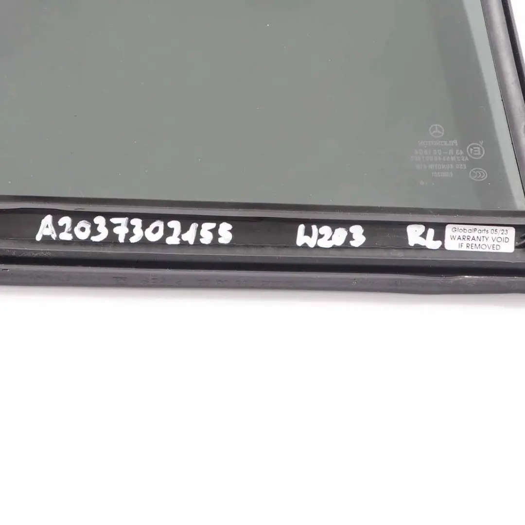 Mercedes W203 Touring Finestrino laterale porta posteriore sinistra Vetro AS3 - SKU A2037302155 - Numero di parte A2037302155