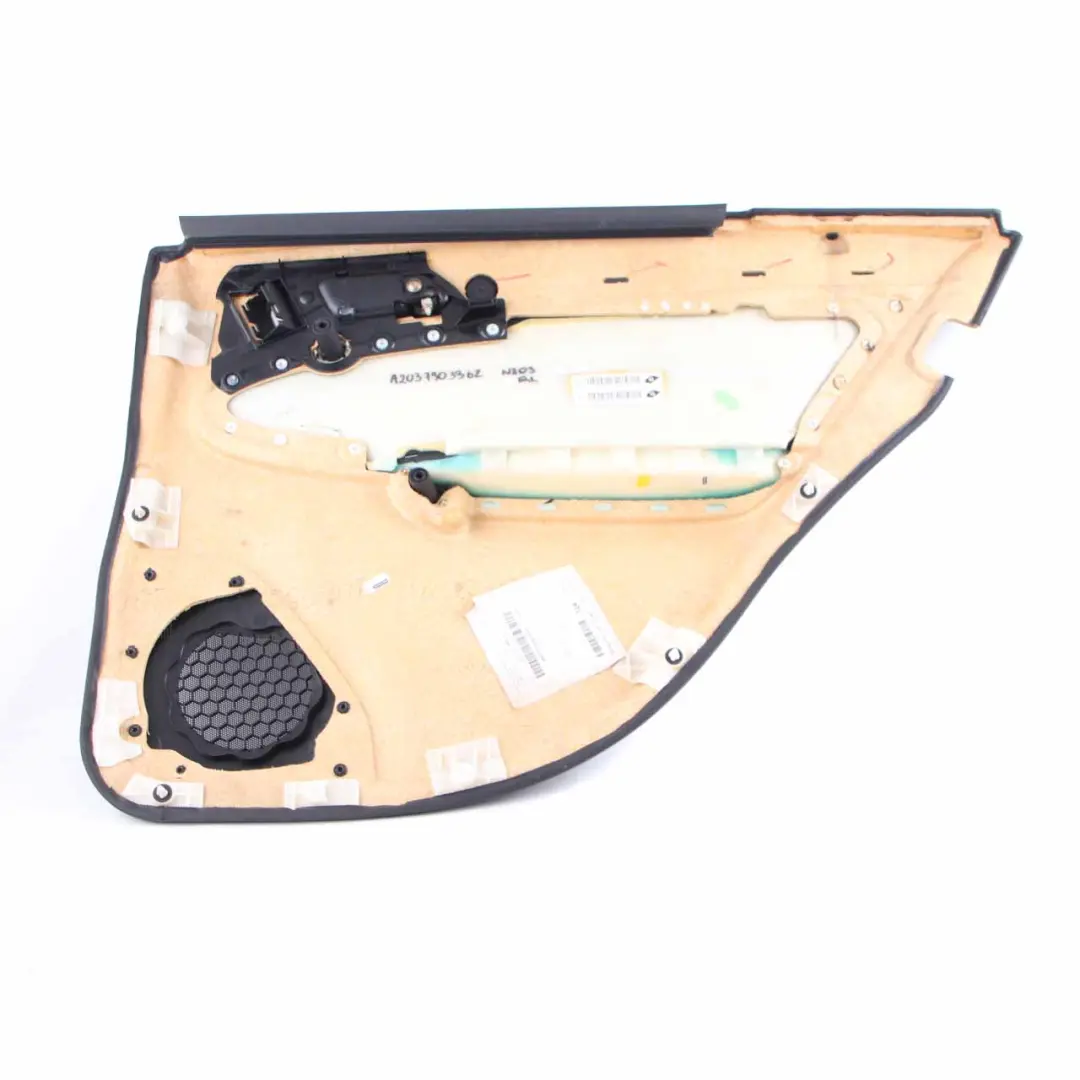 Mercedes W203 Door Card Rear Left N/S Trim Panel Imitation Leather Black - SKU A2037303362 - Part number A2037303362