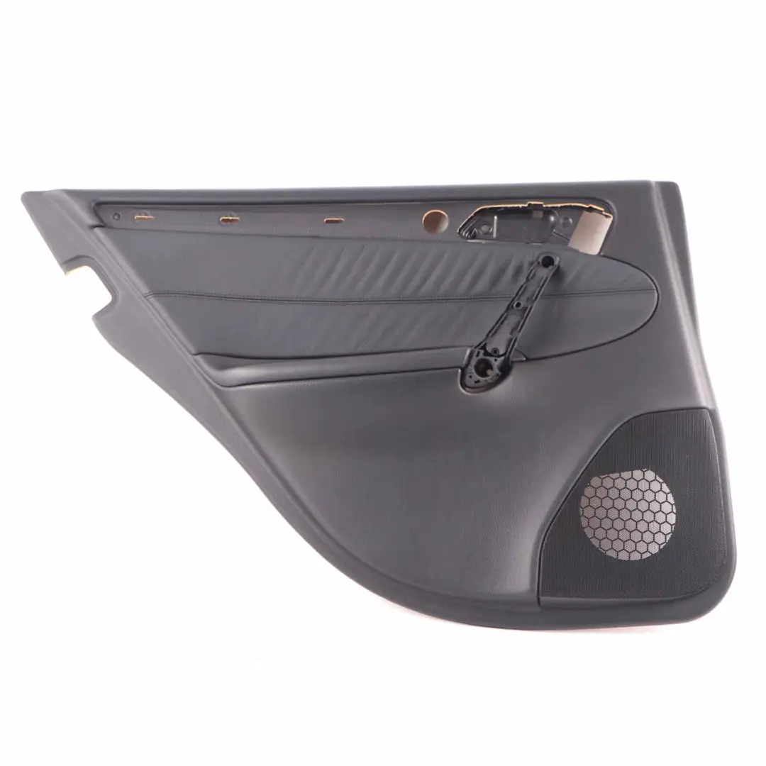 Door Card Rear Left N/S Trim Panel Black Leather to Mercedes W203 with Part number A2037303762 Mercedes W203 Door Card Rear Left N/S Trim Panel Black Leather - SKU A2037303762-1 - Part number A2037303762