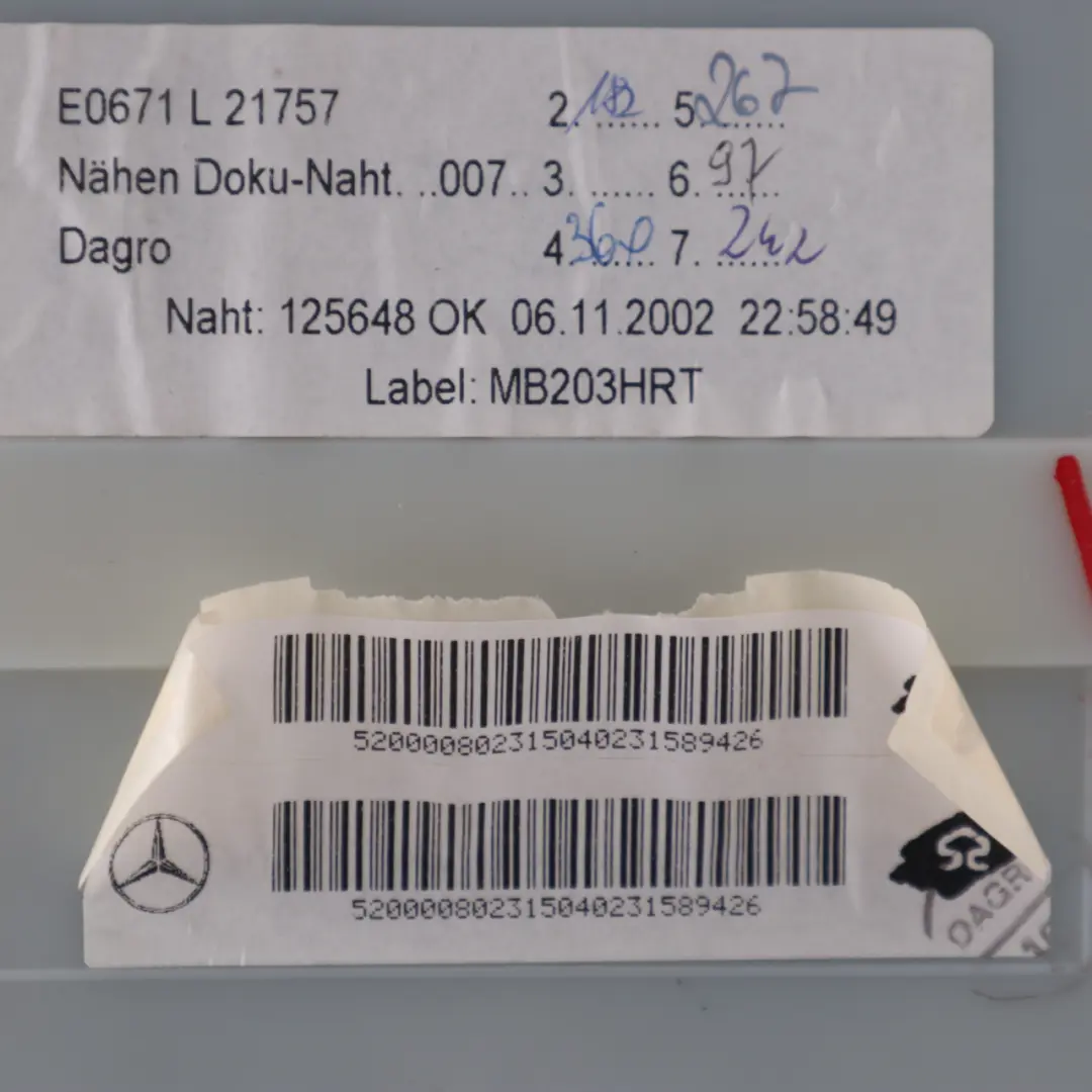 Mercedes W203 Carte Porte Arrière Gauche Panneau D'Habillage Cuir Gris - SKU A2037303762 - Numéro de pièce A2037303762