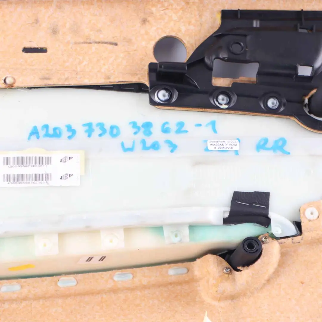 Door Card Rear Right O/S Trim Panel Black Leather to Mercedes W203 with Part number A2037303862 Mercedes W203 Door Card Rear Right O/S Trim Panel Black Leather - SKU A2037303862-1 - Part number A2037303862