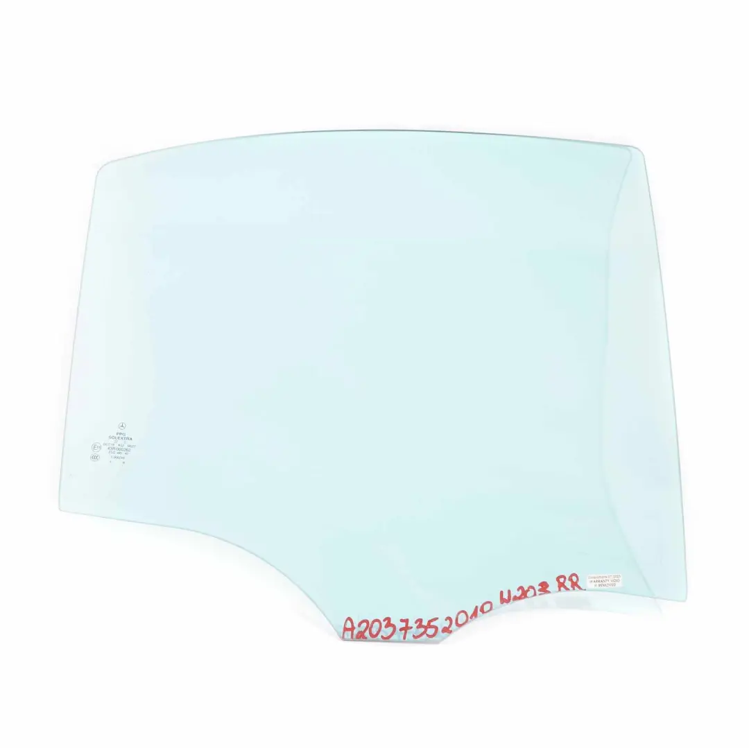 Cristal Puerta Trasera Derecha Acristalamiento AS2 para Mercedes W203 con número de pieza A2037352010 Mercedes W203 Cristal Puerta Trasera Derecha Acristalamiento AS2 - SKU A2037352010 - Número de pieza A2037352010