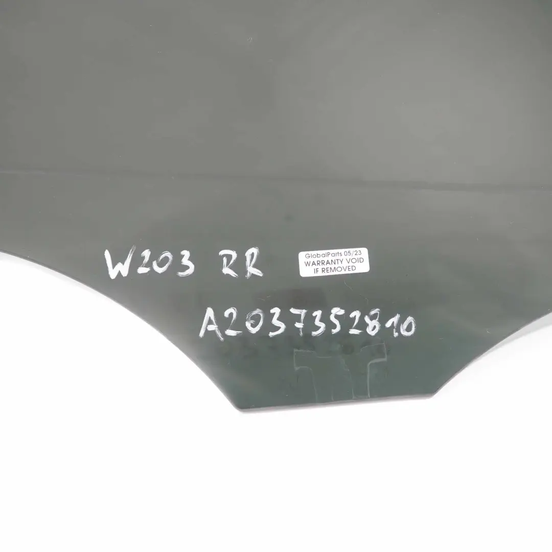 Mercedes W203 Estate Window Glass Rear Door Right O/S Black AS3 - SKU A2037352810 - Part number A2037352810