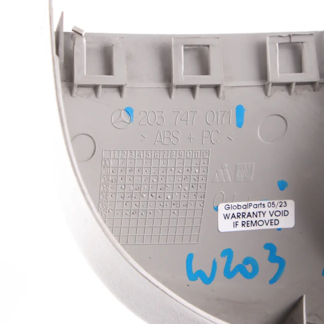 Trunk Lid Trim Rear Left N/S Tailgate Cover to Mercedes W203 Estate with Part number A2037470171 Mercedes W203 Estate Trunk Lid Trim Rear Left N/S Tailgate Cover - SKU A2037470171 - Part number A2037470171