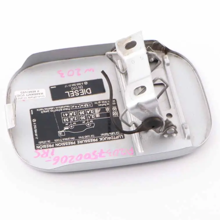 Mercedes W203 Fuel Filler Fill Flap Tank Cap Cover Iridium Silver Metallic - 775 - SKU A2037500206-IRS1 - Part number A2037500206
