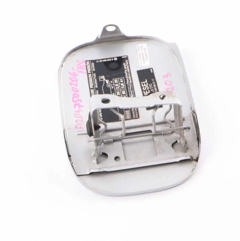 Mercedes W203 Fuel Filler Fill Flap Tank Cap Cover Iridium Silver Metallic - 775 - SKU A2037500206-IRS1 - Part number A2037500206
