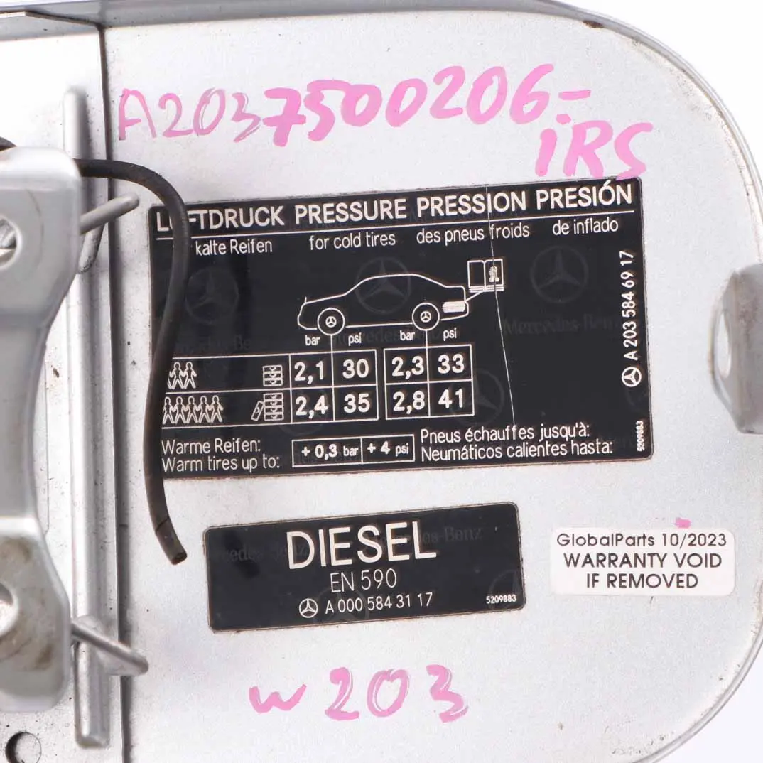 Filler Fill Flap Tank Cap Cover Iridium Silver Metallic - 775 to Mercedes W203 Fuel with Part number A2037500206 Mercedes W203 Fuel Filler Fill Flap Tank Cap Cover Iridium Silver Metallic - 775 - SKU A2037500206-IRS1 - Part number A2037500206