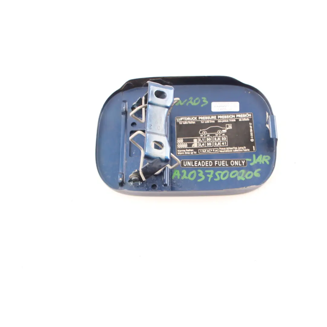 Filler Fill in Flap Tank Cap Cover Jaspis Blue Metallic - 345 to Mercedes W203 Fuel with Part number A2037500206 Mercedes W203 Fuel Filler Fill in Flap Tank Cap Cover Jaspis Blue Metallic - 345 - SKU A2037500206-JAR - Part number A2037500206