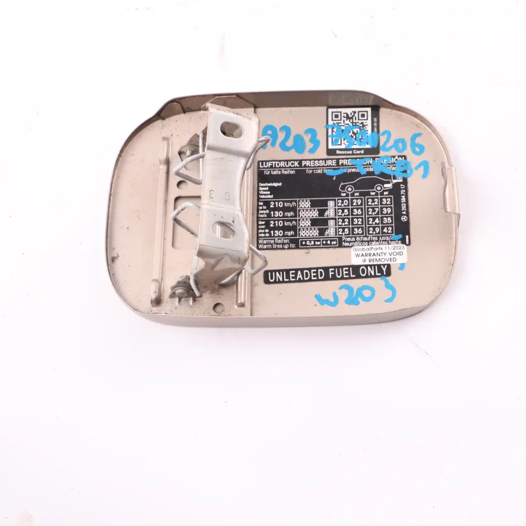 Filler Flap Tank Cap Cover Travertine Beige - 693 to Mercedes W203 Fuel with Part number A2037500206 Mercedes W203 Fuel Filler Flap Tank Cap Cover Travertine Beige - 693 - SKU A2037500206-TRB1 - Part number A2037500206
