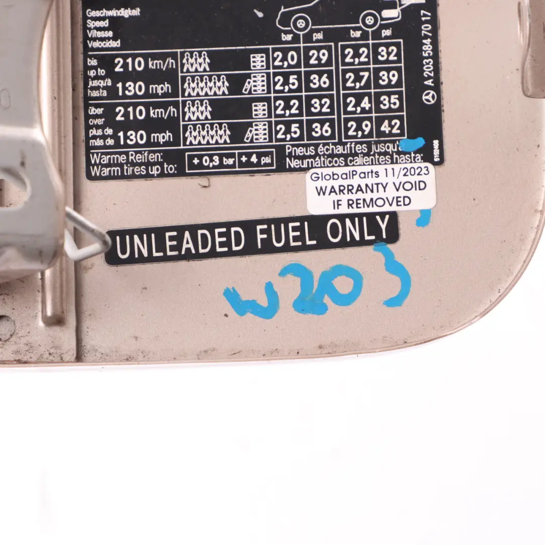 Filler Flap Tank Cap Cover Travertine Beige - 693 to Mercedes W203 Fuel with Part number A2037500206 Mercedes W203 Fuel Filler Flap Tank Cap Cover Travertine Beige - 693 - SKU A2037500206-TRB1 - Part number A2037500206