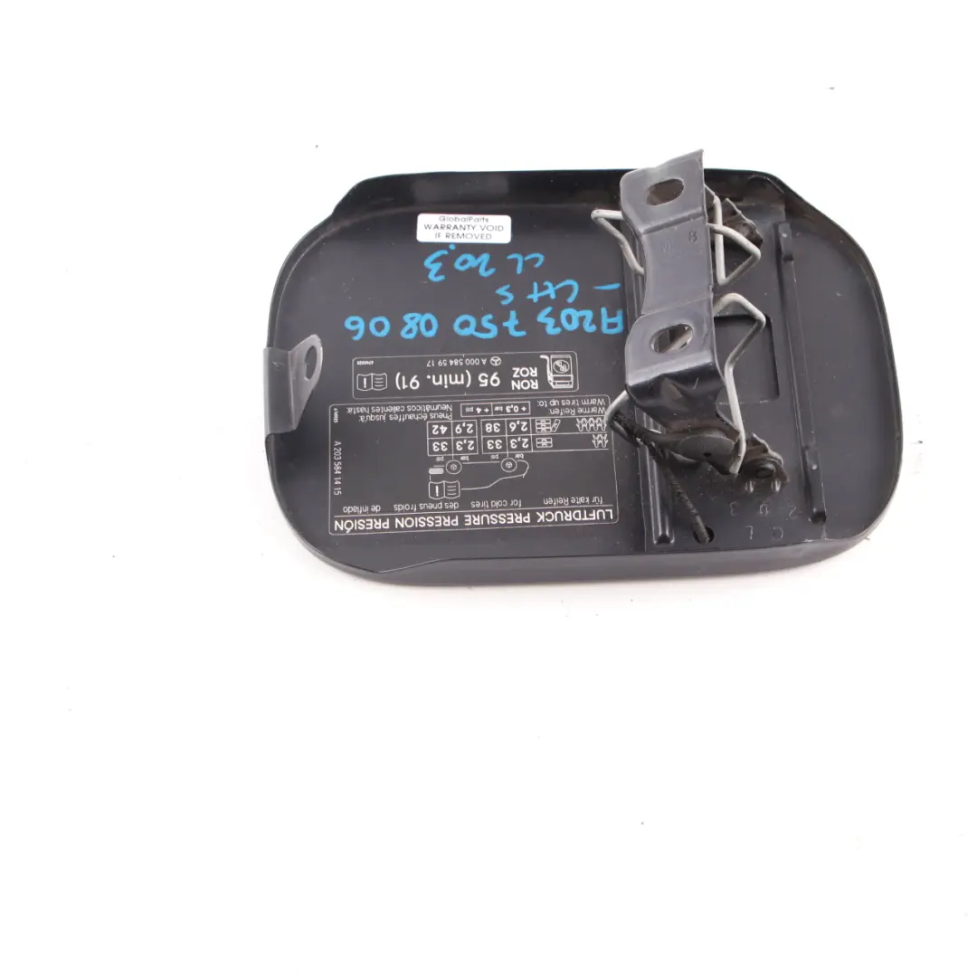 Mercedes CL203 Fuel Flap Tank Cap Cover Chromite Black - 112 - SKU A2037500806-CHS - Part number A2037500806