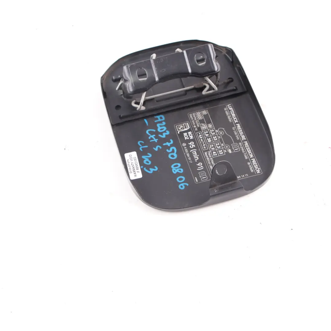 Mercedes CL203 Fuel Flap Tank Cap Cover Chromite Black - 112 - SKU A2037500806-CHS - Part number A2037500806