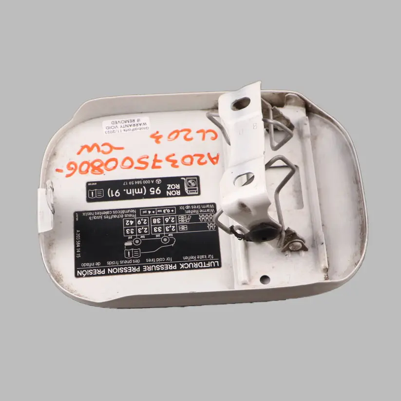 Filler Fill Flap Tank Cap Cover Calcite White - 650 to Mercedes CLC CL203 Fuel with Part number A2037500806 Mercedes CLC CL203 Fuel Filler Fill Flap Tank Cap Cover Calcite White - 650 - SKU A2037500806-CW - Part number A2037500806