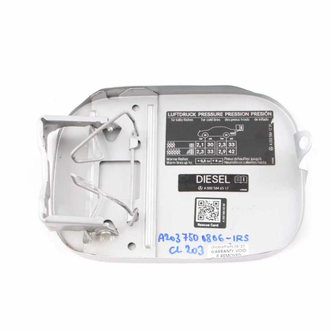Tankdeckel Mit Einfüllklappe Iridium Silber - 775 für Mercedes CL203 mit Teilenummer A2037500806 Mercedes CL203 Tankdeckel Mit Einfüllklappe Iridium Silber - 775 - SKU A2037500806-IRS - Teilenummer A2037500806