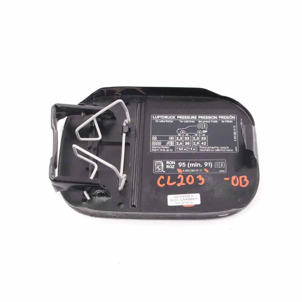 Mercedes-Benz CL203 Fuel Flap Tank Cap Cover Obsidian Black 197U to with Part number A2037500806 Mercedes-Benz CL203 Fuel Flap Tank Cap Cover Obsidian Black 197U - SKU A2037500806-OB1 - Part number A2037500806