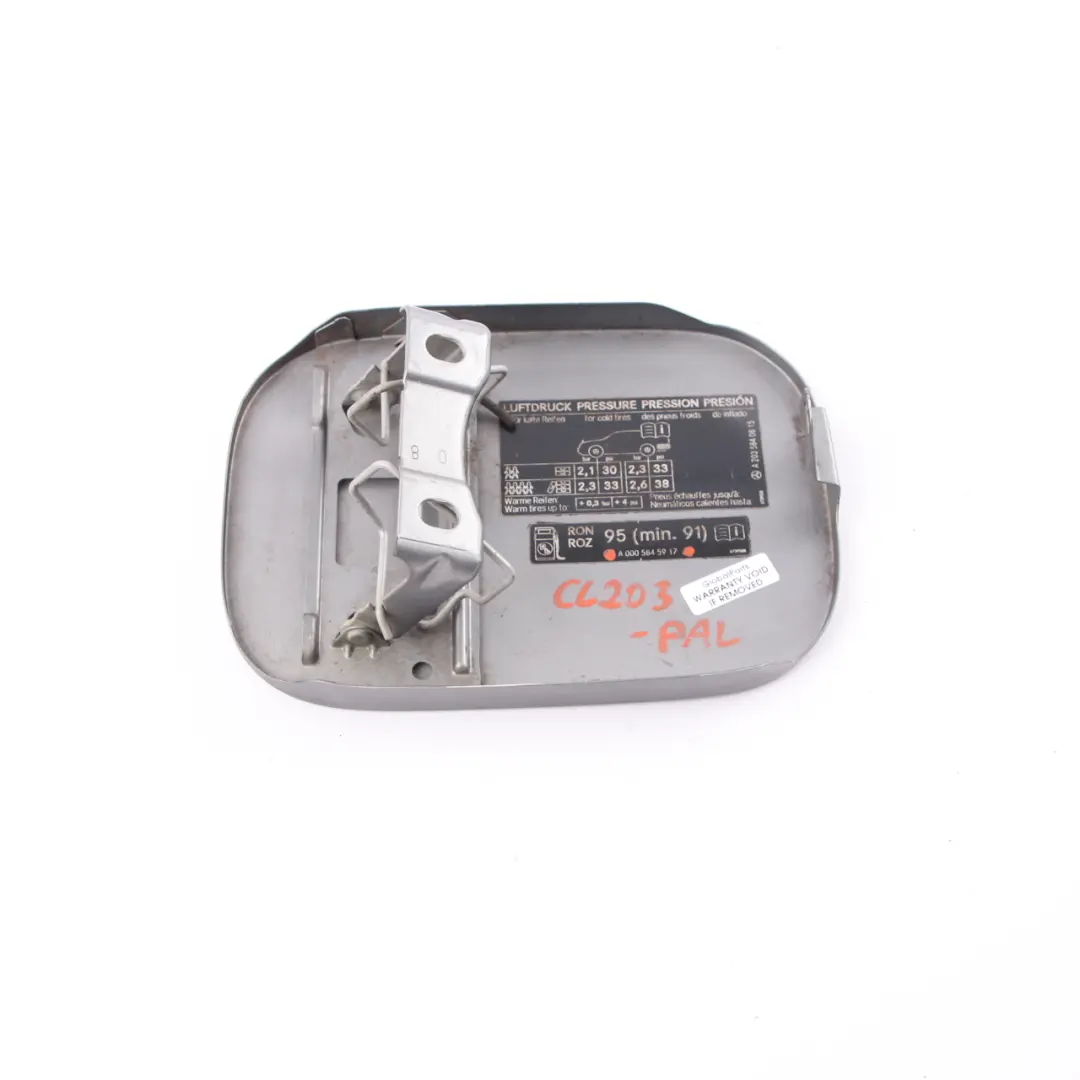 Mercedes-Benz CL203 Fuel Flap Tank Cap Cover Palladium Silver Metallic 792 to with Part number A2037500806 Mercedes-Benz CL203 Fuel Flap Tank Cap Cover Palladium Silver Metallic 792 - SKU A2037500806-PAL - Part number A2037500806