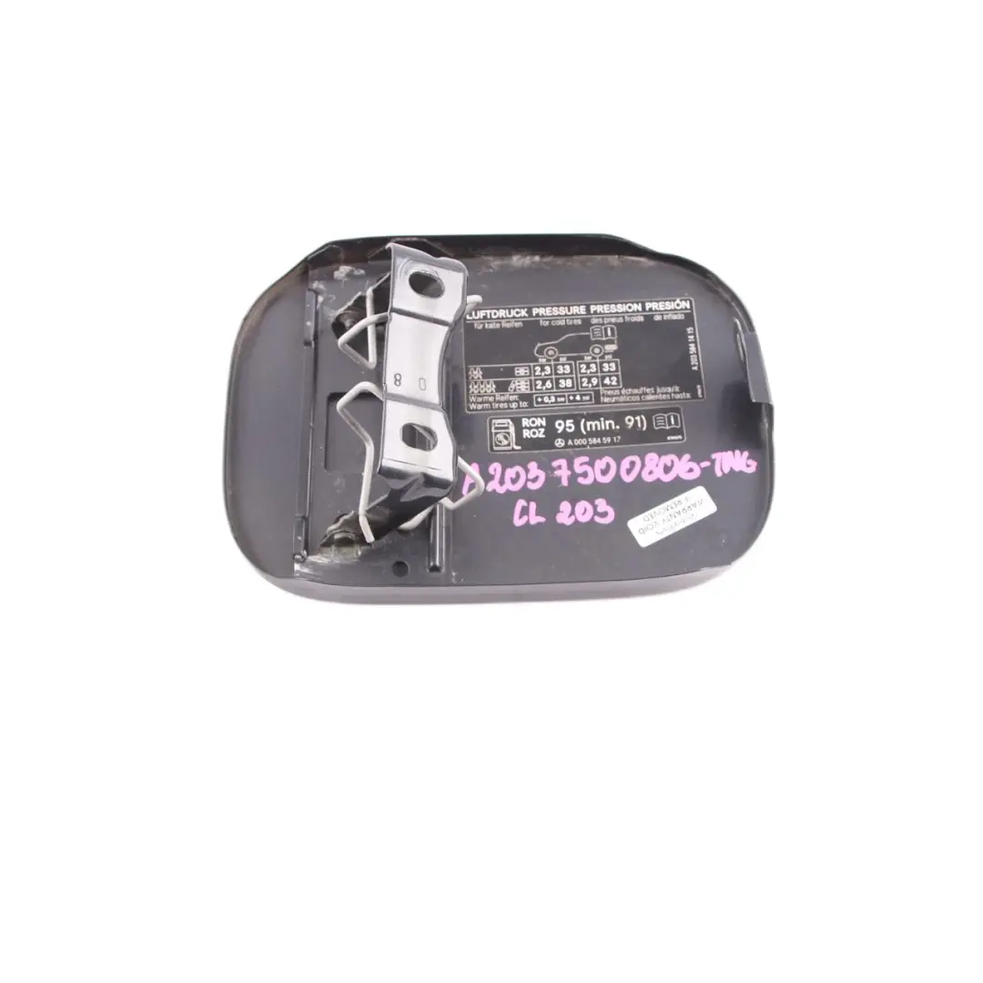 Mercedes CL203 Fuel Filler Flap Tank Cap Cover Tenorite Grey - 755 - SKU A2037500806-TNG - Part number A2037500806