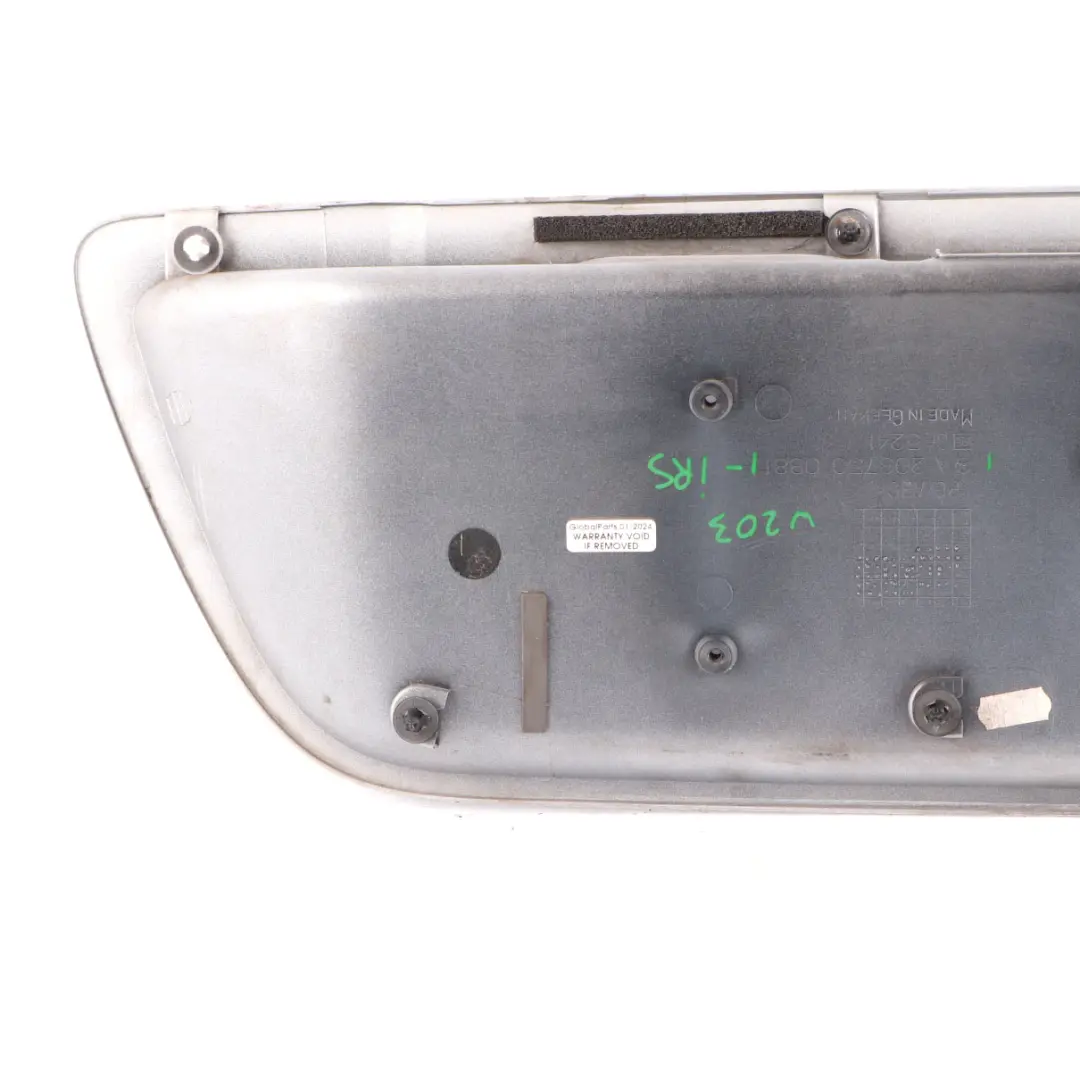 Trunk Tailgate License Plate Holder Iridium Silver 775 to Mercedes W203 with Part number A2037500881 Mercedes W203 Trunk Tailgate License Plate Holder Iridium Silver 775 - SKU A2037500881-IRS - Part number A2037500881