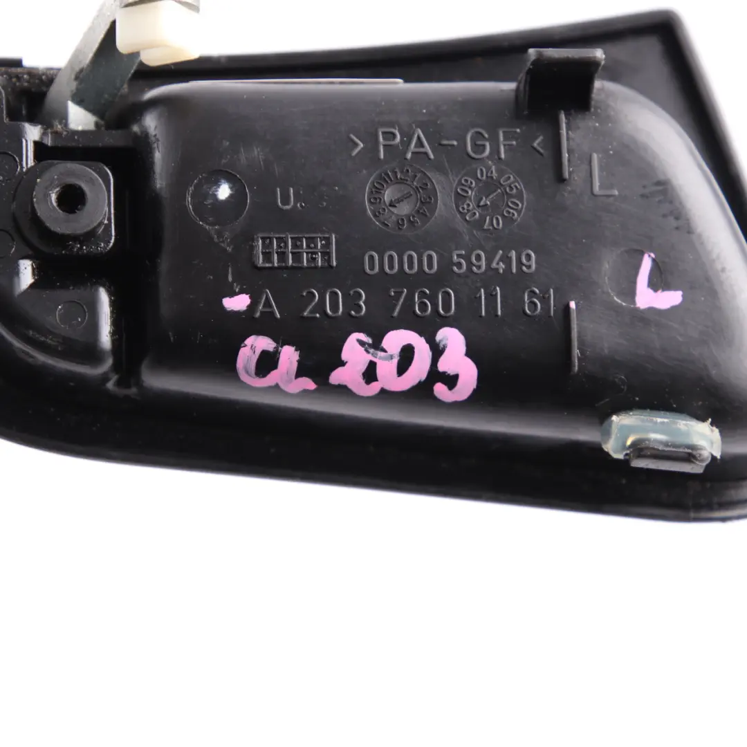 Front Left N/S Interior Door Handle Black to Mercedes CL203 with Part number A2037601161 Mercedes CL203 Front Left N/S Interior Door Handle Black - SKU A2037601161 - Part number A2037601161